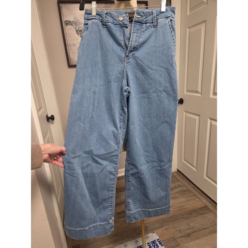 RACHEL Rachel Roy High Rise Wide Leg Crop Denim Pants 4P Petite
